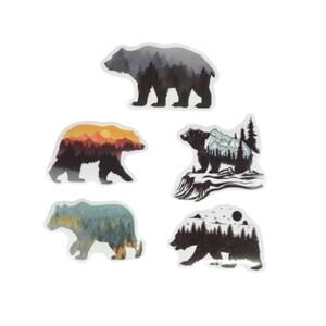 4 Bear Vinyl Decal Stickers +1 Free | Nature Wildlife Mountain Forest Laptop Car